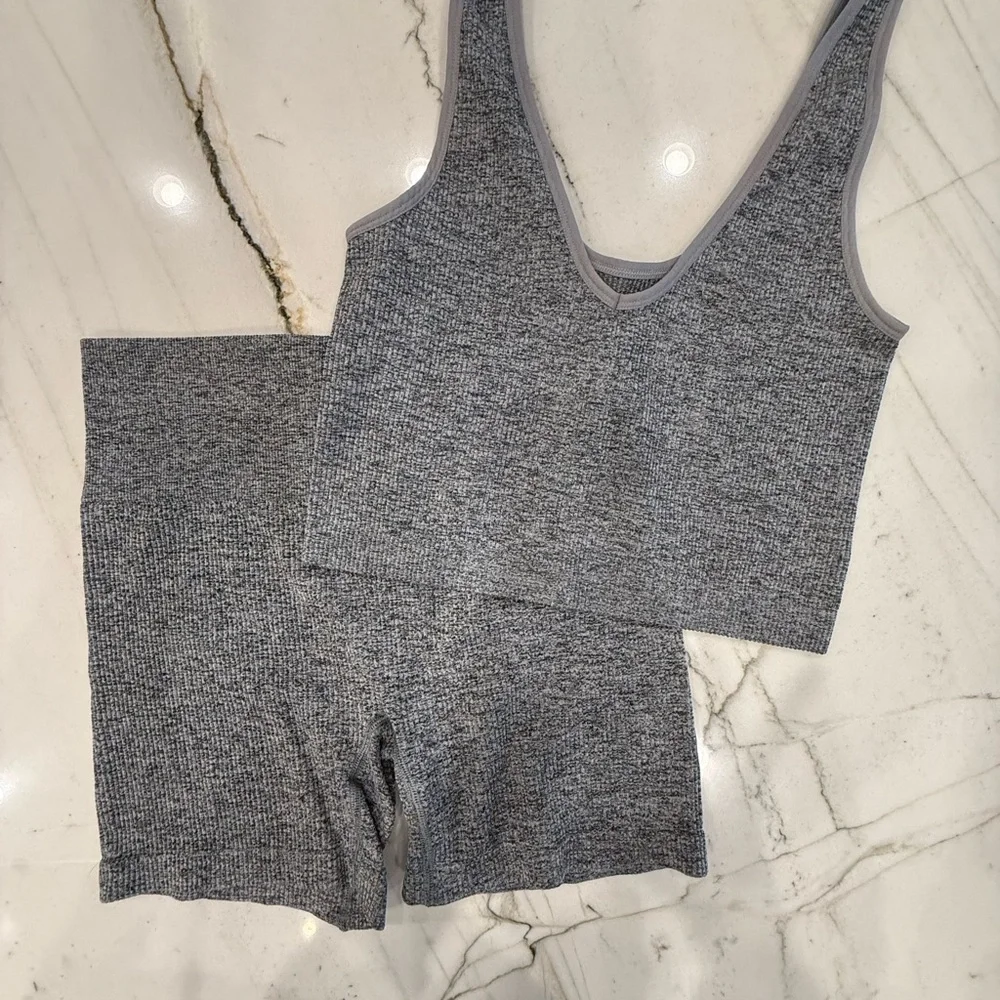 Colsie Heather Gray Knit Set - Picture 1 of 6